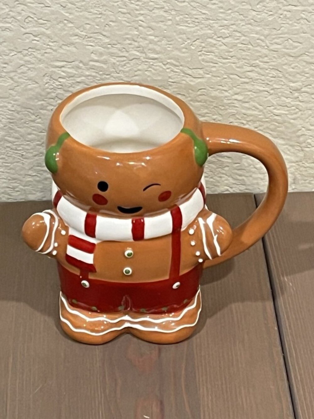 Target Wondershop Gingerbread Man Mug 4.5” Winking Christmas Ceramic Coffee Cup
